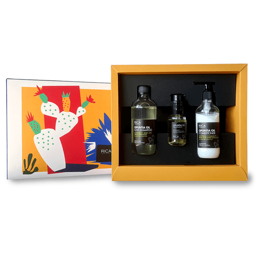 Shampoo rica 250ml, leave in 150ml y fijador efecto mate 100ml