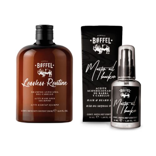 Combo Boffel Aceite Hair Beard 50ml + Shampoo Anti Hair Loss 250ml