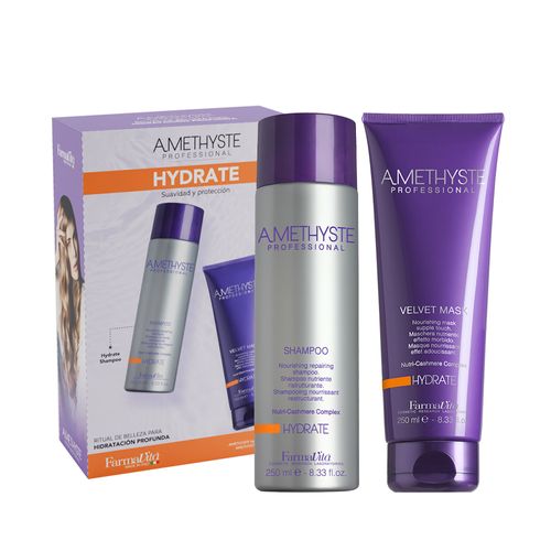 Combo Farmavita Amethyste Hydrate Shampoo 250ml + Mask Velvet 250ml