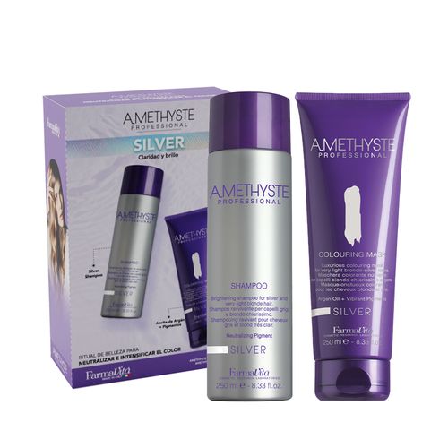 Combo Farmavita Amethyste Silver Shampoo 250ml + Mask Colouring 250ml