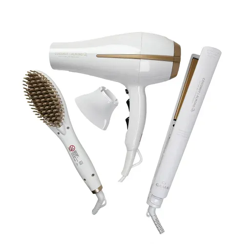 SET GAMA COCONUT & ALMOND SECADOR + ALISADOR + CEPILLO INNOVA MINI