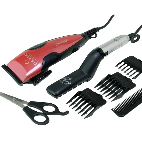 Combo Gama Plancha Alisadora Barber Style + Cortapelos Clipper Gm566 13pcs